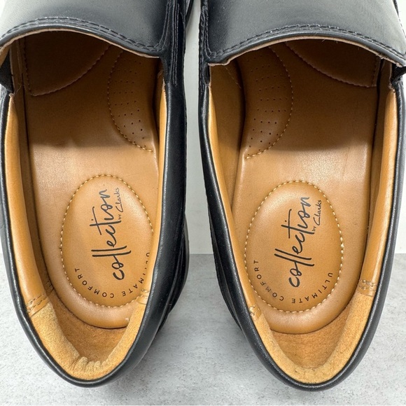 Clarks Black Leather Tilden Free Loafers Slip-Ons Size 9 Men’s Shoes
